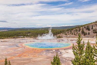 Grand prismatic spring at yellowstone's midway geyser basin