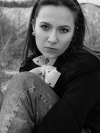 Portrait of beautiful woman outdoors