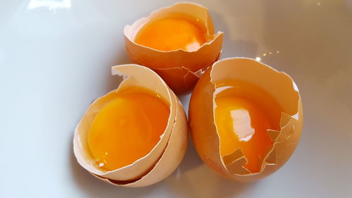 Close-up of egg yolks