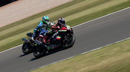 View of person riding motorcycle