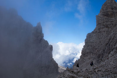 Scenic view of rocky mountains against sky