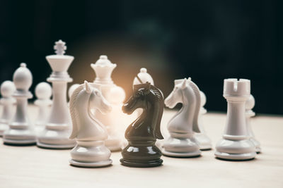 Close-up of chess pieces