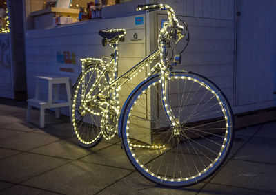 Bicycle in illuminated building