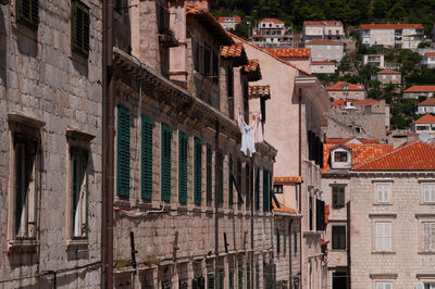 High angle view of buildings in city