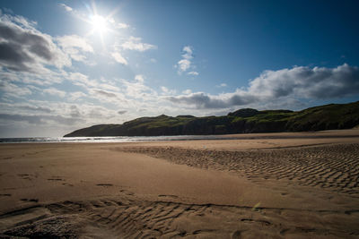 Scenic view of beach against sky