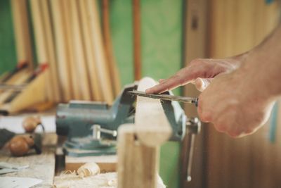 Man working on wood