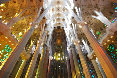 Low angle view of illuminated ceiling of building