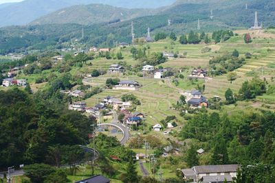 High angle view of agricultural field