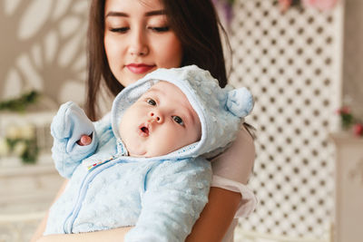 Portrait of mother and daughter