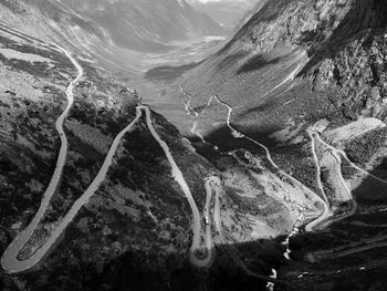 Close-up of water flowing in mountains