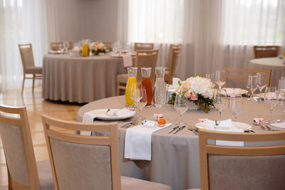 View of people on table in restaurant