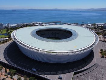 High angle view of green point stadium - cape town