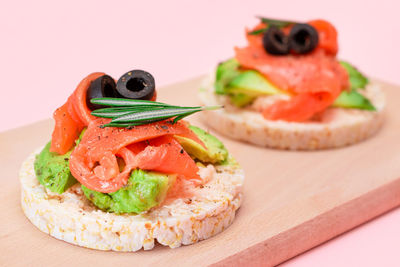 Close-up of food on cutting board