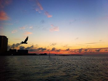 Scenic view of sea at sunset