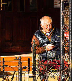 Man looking at camera