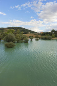 Scenic view of river against sky