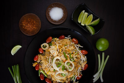 Directly above shot of fruits served in plate