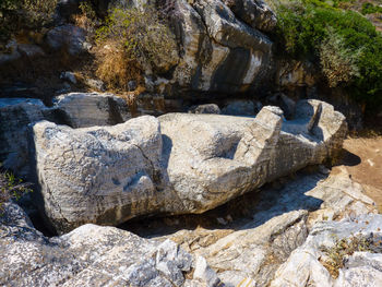 Rock formation in sunlight