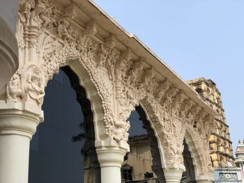 Low angle view of historical building against clear sky