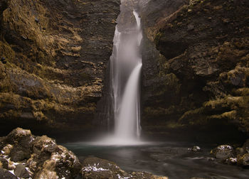 Scenic view of waterfall