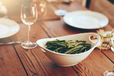 Close-up of food on table