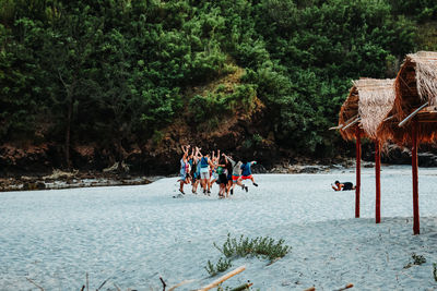 Group of people on the shore