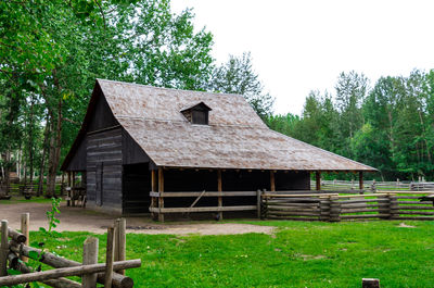 Old house on field