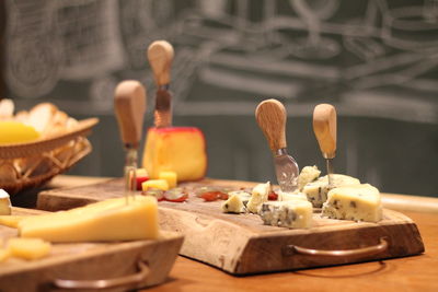 Close-up of food on table