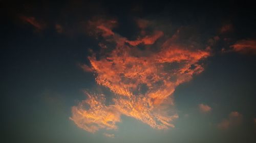 Scenic view of cloudy sky at sunset