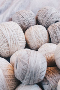 Close-up of thread rolls