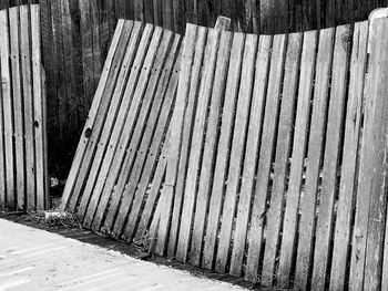 Full frame shot of wooden fence on wall