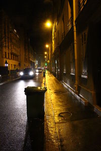 Illuminated street at night