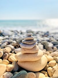 Stack of stones on beach