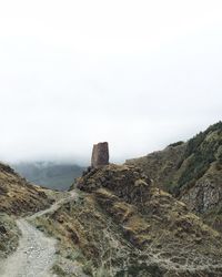 Scenic view of mountains against clear sky