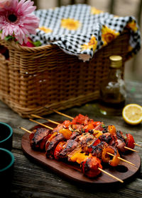 Close-up of food on table