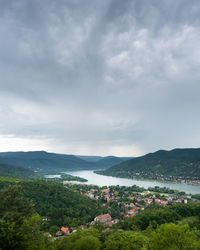 Scenic view of townscape against sky