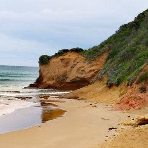 Scenic view of beach against sky