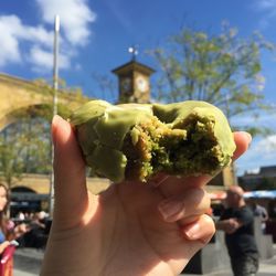 Close-up of hand holding ice cream cone