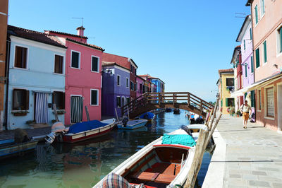 View of boats in canal