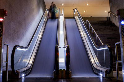 Low angle view of escalator