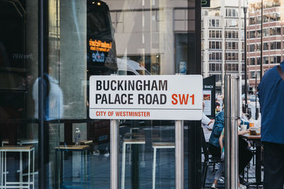 Information sign on street in city