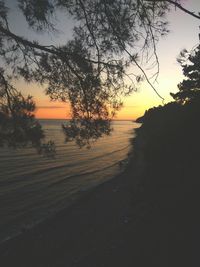 Scenic view of sea against sky at sunset