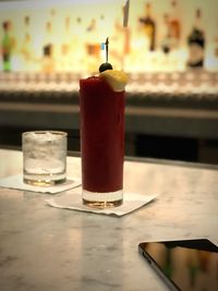 Close-up of drink on table