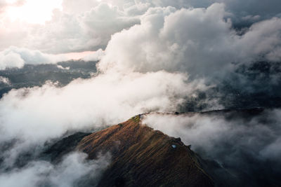 Low angle view of mountain against sky