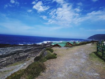 Scenic view of beach against sky