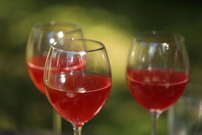 Close-up of beer glass on table