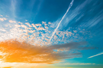 Low angle view of sky during sunset