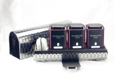 Close-up of objects on table