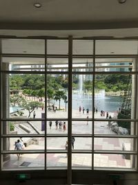 People in corridor of building