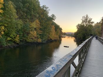 Bridge over river against sky